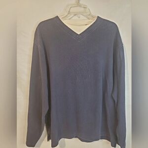 Haggar men's size Xl blue and white long sleeve sweat shirt